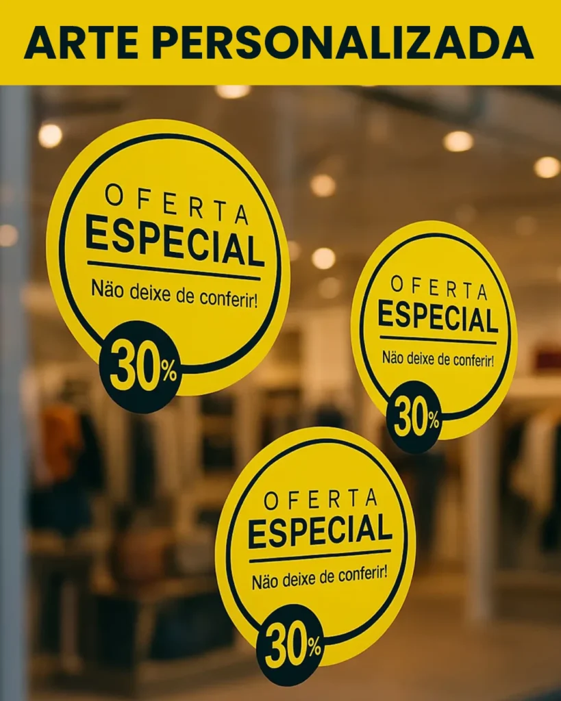 Adesivo de Vitrine Redondo ARTE PERSONALIZADA