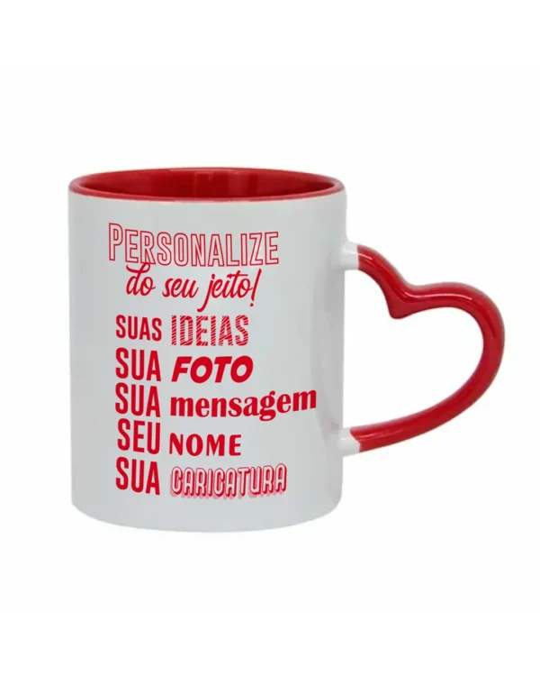 Caneca Personalizada Com Alça Coração