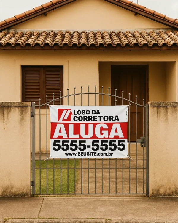 Placa imobiliária em Lona Imprime Pop