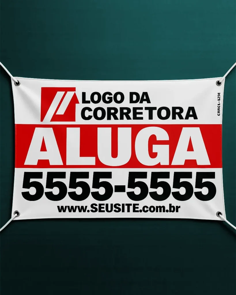 Placa imobiliária em Lona Imprime Pop