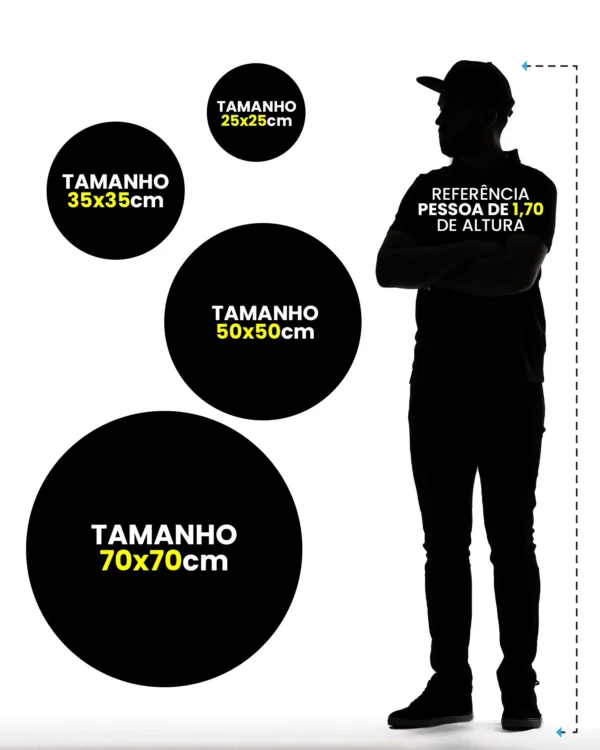 Tamanhos dos adesivos